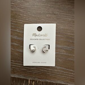 Madewell Delicate collection puffy hoops sterling silver earrings